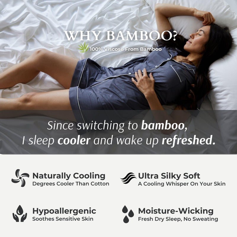 BedVoyage - Viscose from Bamboo Queen Sheet Set - Luxury Sheets Queen Size - Cooling Bed Sheets 18" Deep Pocket - Ultra Soft Sheet and Pillowcase Set - White - Image 2